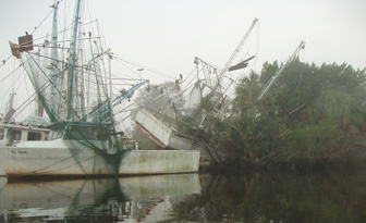 Sunken and derelict fishing boats