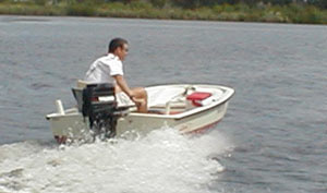 11-foot Boston Whaler in smoother water