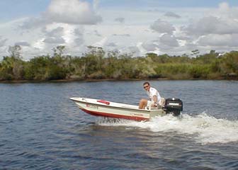 Here's me zooming around in Shell Creek in my little Whaler