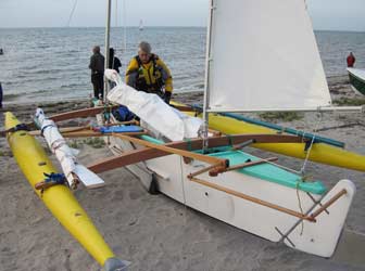 Trimaran with Inflatable Amas