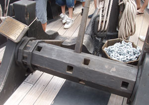 The windlass was a bulky and primitive looking affair